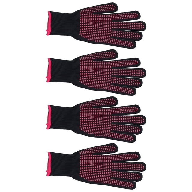 Domqga Heat Resistant Mitts, Heat Resistant Gloves 4Pcs Anti Slip For Kitchen For Barbecue