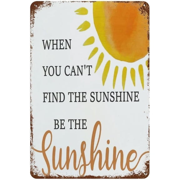 Metal Tin Sign 8x12 Inch Summer Sun Quote Wall Decor Plaque for Home