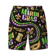 thumbnail image 4 of Lsque Mens Swim Trunks Mardi Gras3 Pattern - Bathing Suit Compression Liner - Beach Swim Shorts Swimwear - (S-3XL) - Stretch Quick Dry -Large, 4 of 9