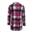 thumbnail image 5 of JGNGSHN Womens Flannel Jacket Long Plaid Shacket Casual Snap Button Tartan Trench Coat Long Sleeve Shirts with Pockets, 5 of 6