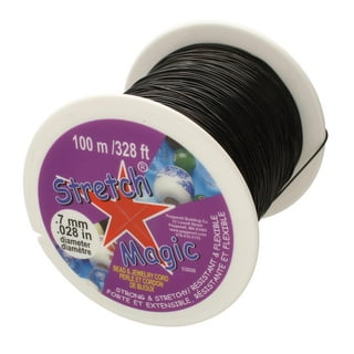 Stretch Magic Bead & Jewelry Cord - Strong & Stretchy, Easy to Knot - Black  Color - 1mm Diameter - 25-Meter (82 ft) Spool - Elastic String for Making