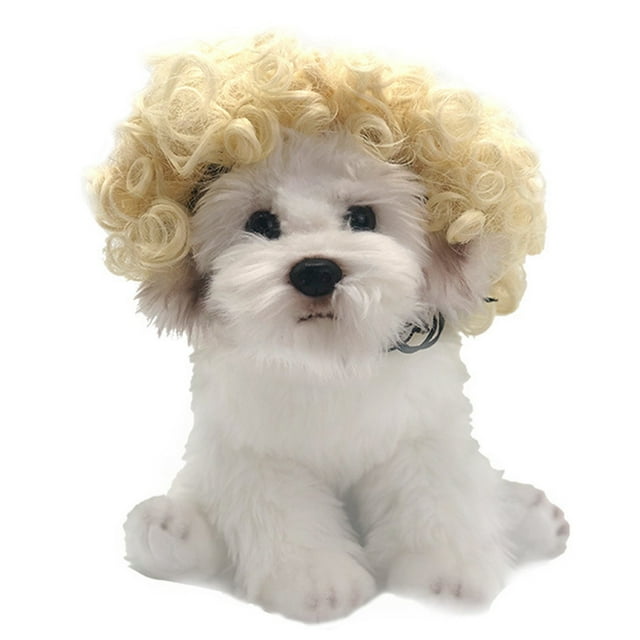 Dog Wig Artificial Short Adjustable Funny Puppy Cosplay Accessory Pet Headwear