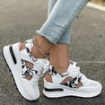 thumbnail image 2 of Mepaouo Platform Sneakers High Hidden Heel Wedge Slip on Sandals Lace up Mesh Running Tennis Shoes, 2 of 8