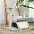 thumbnail image 2 of Light Grey Cat Tree with Scratching Post & Rotatable Top - 16.9" Small Cat Tower for Play & Rest - Living Room, Bedroom & More, 2 of 7