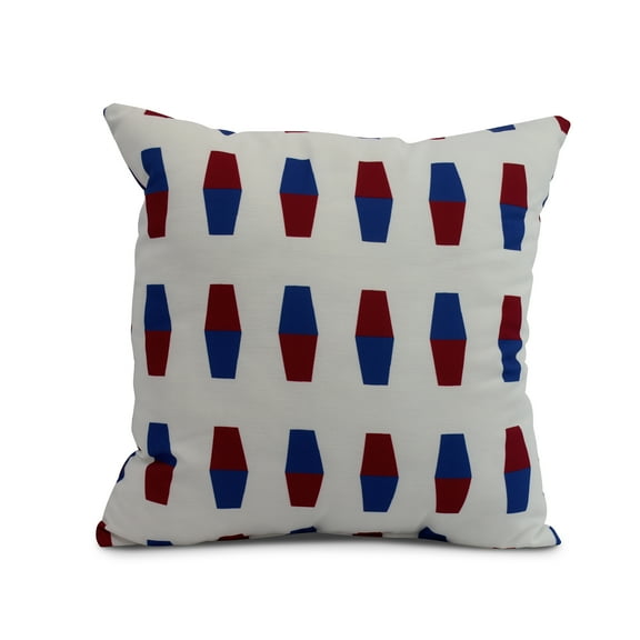 Simply Daisy, 20 x 20 inch, Bowling Pins, Geometric Print Pillow, Red