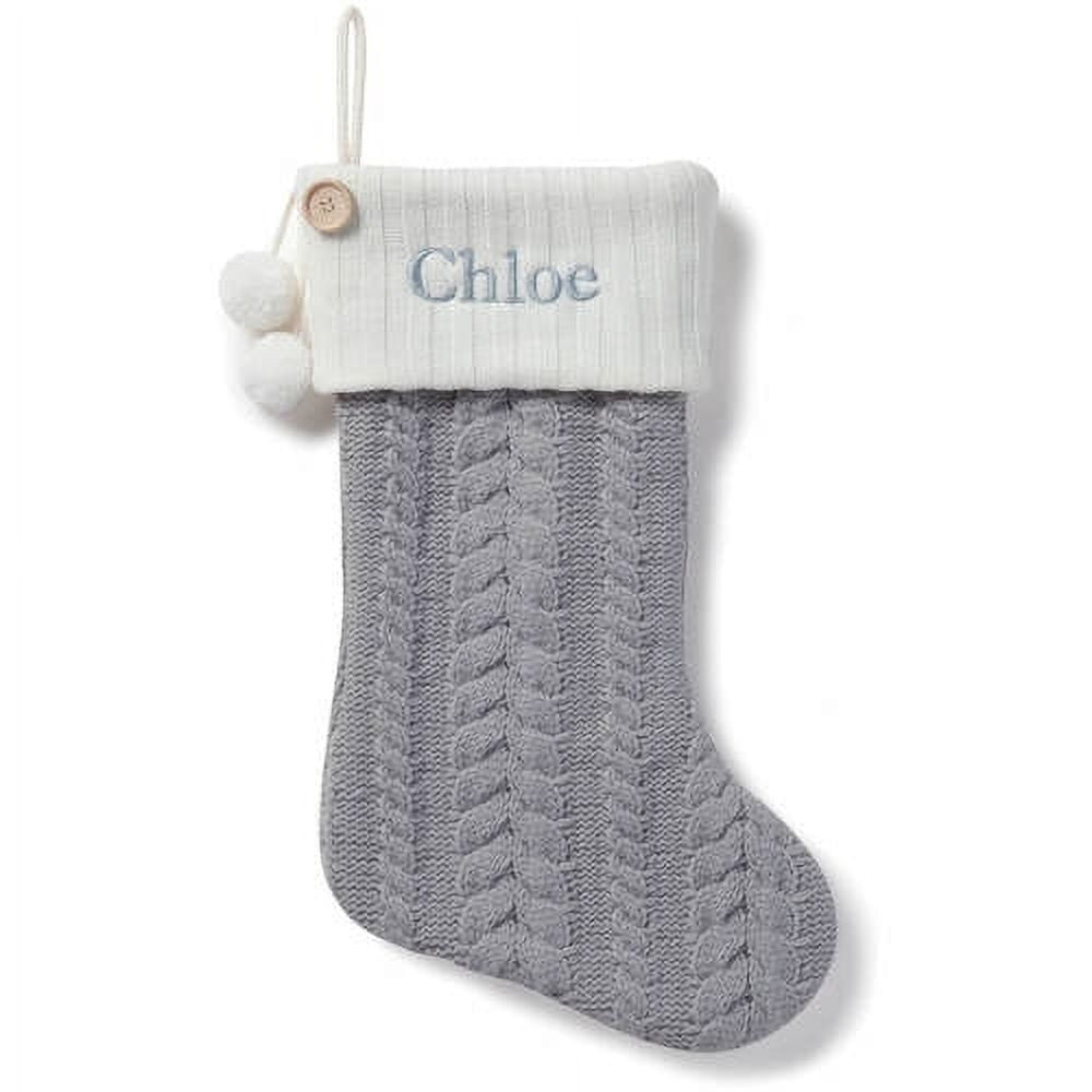 Personalized Cable Knit Christmas Stocking, Available in 8 Colors