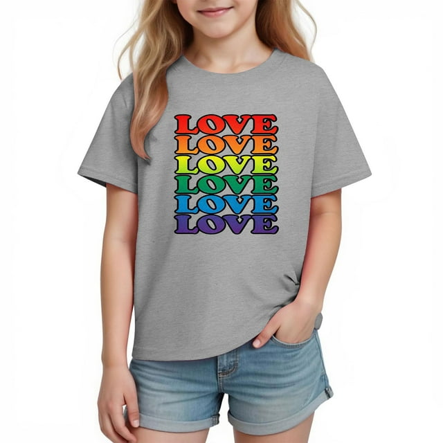Blusas y camisas de manga corta con cuello redondo para niños y niñas, camisetas gráficas de manga corta, blusas con estampados bonitos para la temporada escolar.