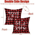 thumbnail image 6 of Christmas Throw Winter Pillow Covers 18x18 inch Let it Snow Merry and Bright Buffalo Plaid Check Snowflake Pillow Cases for Home Holiday Decor Sofa Couch Bed, Set of 2 (Red), 6 of 6