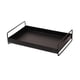thumbnail image 1 of Bandeja metálica para servir con asa, plato para guardar joyas, frutero, organizador de escritorio para la mesa de centro de la sala de estar, bandeja decorativa de hierro negro para el hogar, la, 1 of 6
