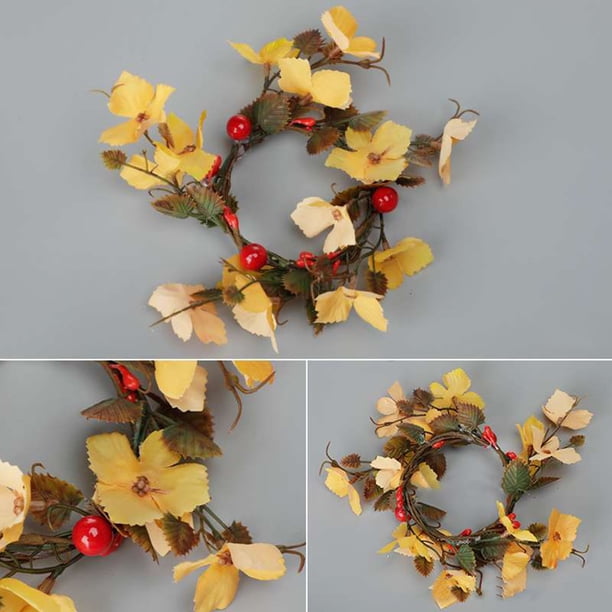 Anillos de Vela Ganfancp Otoño Frutas Calabaza Artificial Decoración Navidad Halloween