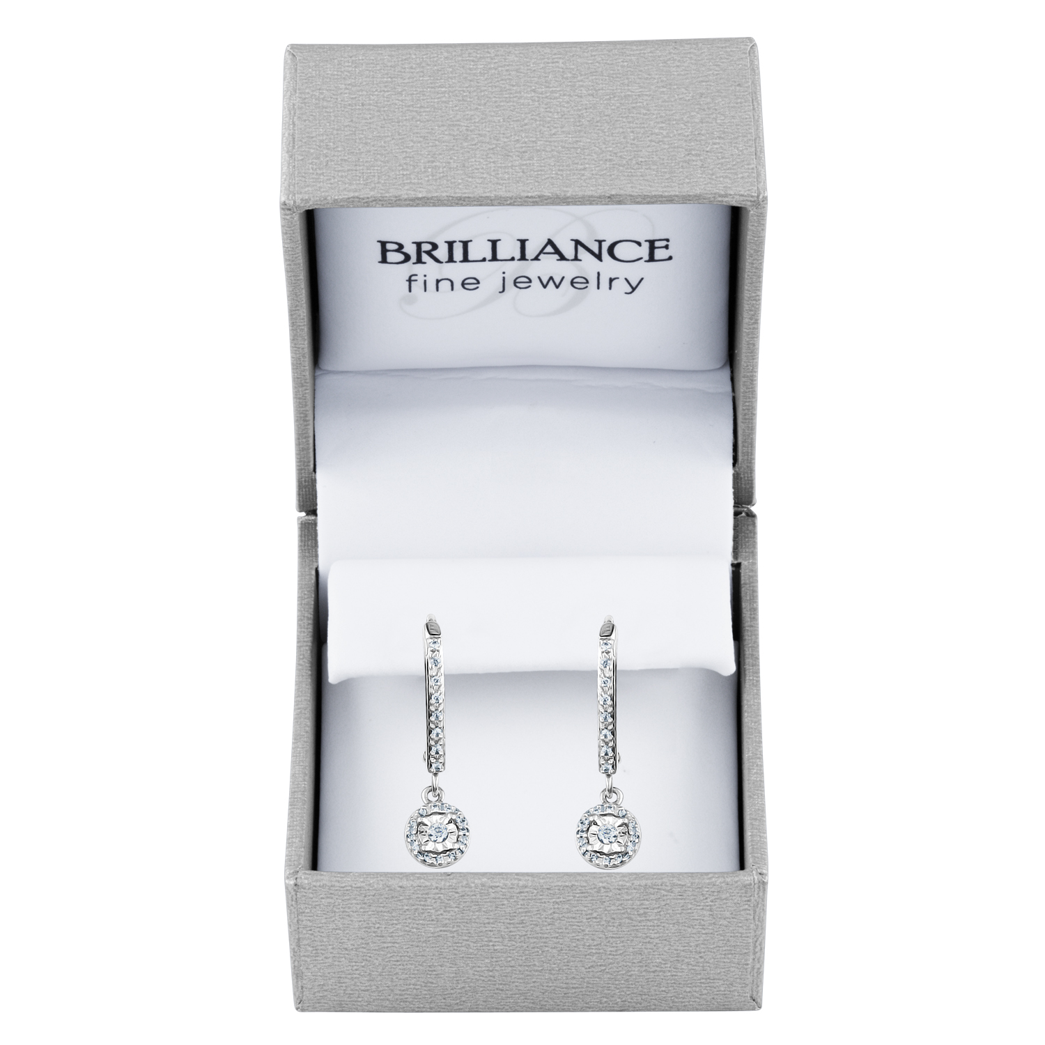 Gemspirations 1/10 cttw Diamond Circle Drop Earrings Sterling Silver
