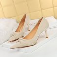 thumbnail image 3 of Zapatos de tacón para mujer, edición coreana, elegantes, para banquetes, tacones altos, ajustados, de boca baja, con lazo puntiagudo, zapatos individuales para mujer, 3 of 5