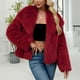 thumbnail image 1 of Chaqueta de abrigo cálida para mujer, de invierno, lisa, con cuello vuelto, 1 of 7