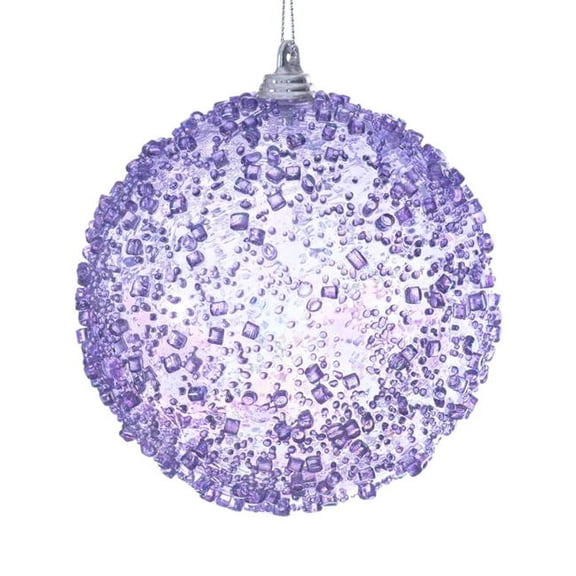 Vickerman MC250686W 4 in. Lavender Iridescent Bead Ball Ornament - 3 per Bag