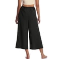 thumbnail image 6 of Women's Loose Wide Leg Track Pants Drawstring Pockets Elastic Waist Capri Hiking Pants with Big Ruched Pockets, 6 of 6