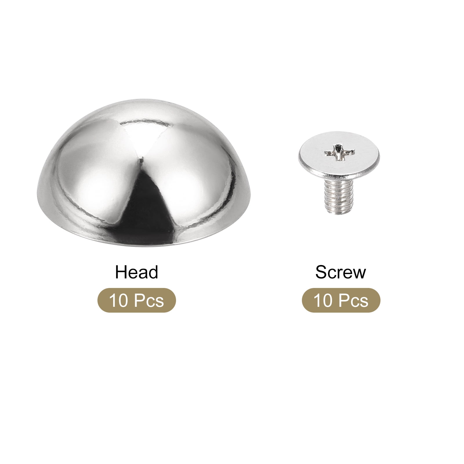 Unique Bargains Hollow Round Head Leather Studs Screw Back Rivets Silver Tone 20x9mm