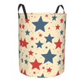 thumbnail image 2 of Circular Hamper Single Layer Laundry Basket Storage Basket Waterproof Single Layer Fabric With Handle Pe Support Strip Independence Day Theme Elements Star (1) Small, 2 of 8