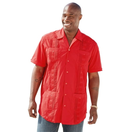 Ks Island Men's Big & Tall Short-sleeve Guayabera Shirt