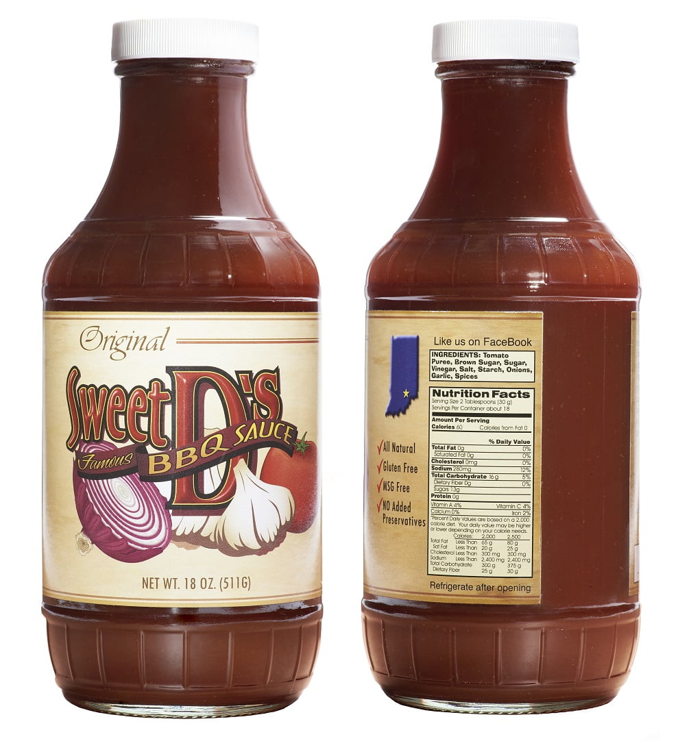 (4 pack) Sweet D's Original Barbecue BBQ Sauce 18oz