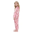 thumbnail image 4 of Fluffy Pajamas Set Fuzzy Winter Warm Pj Sets Pullover Tops and Long Pants Pink and White Christmas Motifs Large, 4 of 8