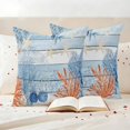 thumbnail image 4 of Outdoor Pillow Covers Pack of 2, Red Blue Coral Summer Ocean Waterproof Throw Pillowcase Cushion Cases, Starfish Eucalyptus Retro Plank Decorative Pillow Cover for Couch Sofa Home Bed Patio, 4 of 9