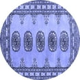 thumbnail image 1 of Ahgly Company Machine Washable Indoor Round Southwestern Blue Country Area Rugs, 5' Round, 1 of 4