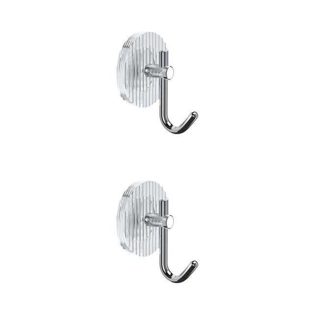 Transemion Versatile Usage Acrylic Luxury Wall Hook Easy To Clean Easy Installation Adhesive Wall Hooks silver 2Set
