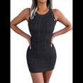 thumbnail image 1 of Vestido de Verano para Mujer, de Punto , Cuello Redondo, Sin Mangas y Ajustado. Negro S, 1 of 10
