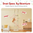 thumbnail image 3 of Cat Tree, Floor to Ceiling Cat Tower Adjustable Height [92-102 Inches=234-258cm], 7 Tiers Cat Climbing Tree with Hammock,Platforms and Sisal-Covered Scratching Posts for Indoor Cats,Beige, 3 of 18