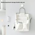thumbnail image 3 of Tnobhg Wall-mounted Iron Hook Hanging Bag Multiple Pockets Large Capacity Folding Dormitory Book Glasses Wall Hanging Organizer, 3 of 8