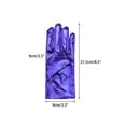 thumbnail image 2 of INSPIRE CHIC Women's Metallic Shiny Shimmer Full Finger Wrist Length Gloves for Party Costume 1 Pair One Size Blue, 2 of 6