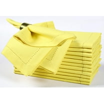 Bedding Craft Cotton Golden Kiwi Hemstitched Cloth Dinner Napkins – Reusable, Machine Washable Table Napkins, Set of 12, 18"x18"