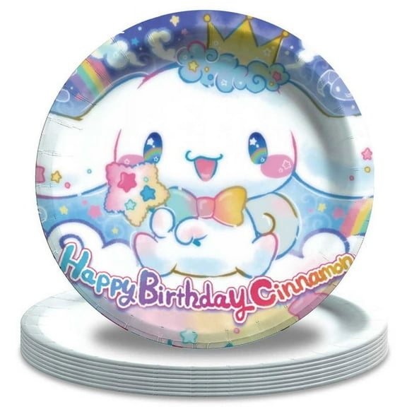Cinnamon/Cinnamoroll Paper Plates Birthday Decorations Party Supplies Tableware Disposable Dinnerware