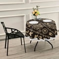 thumbnail image 7 of Coolnut Gold Paisley Round Tablecloth, Washable Oil Proof Table Cover for Kitchen Holiday Party Wedding Picnic Decoration, 7 of 7