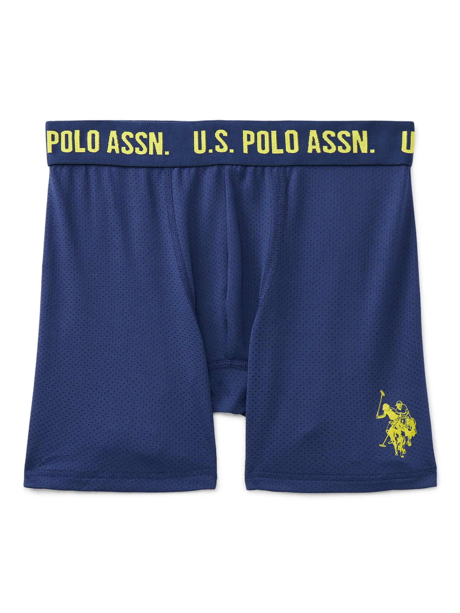 U.S. Polo Assn. Boys Performance Mesh Tagless Boxer Briefs, 5-Pack, Sizes S-XXL