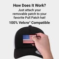 thumbnail image 3 of Pull Patch Tactical Snapback Trucker Hat – Curved Bill Cap with 3x2 Inch Hook & Loop Panel for Morale Patches (Black/White), 3 of 5