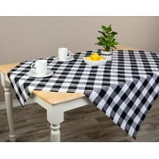 Mainstays Buffalo Plaid Woven Cotton Table Throw, 1 Piece, Black and White