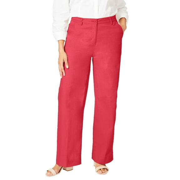 Jessica London Women's Plus Size Stretch Cottonchino Wide-Leg Trouser