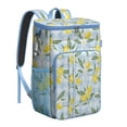 thumbnail image 1 of Yellow Lemon Print Backpack Cooler, Leakproof Insulated Lunch Bag for Tropical Trips and Summer Fun, 1 of 5