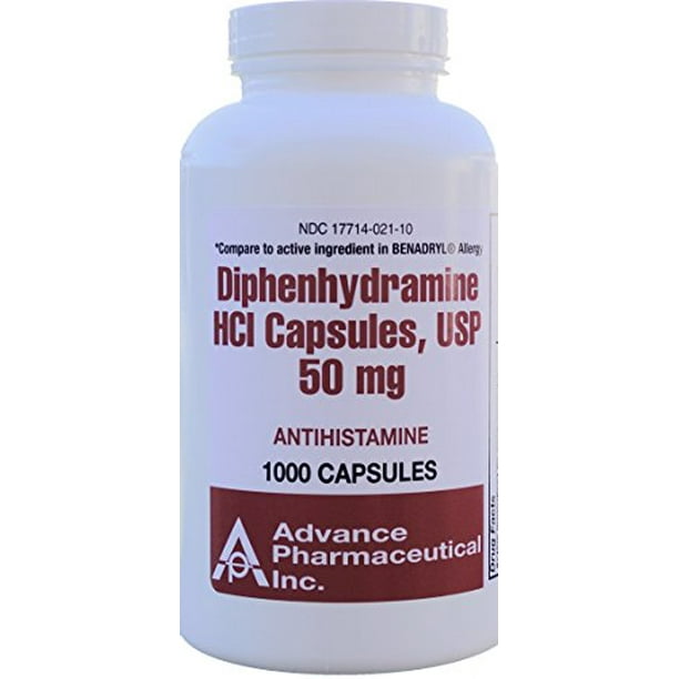 Diphenhydramine HCI 50 mg Allergy Medicine and Antihistamine Generic
