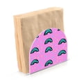 thumbnail image 2 of Napkin Holder Rainbow Raindrops on Pink Thick U Shape Acrylic Non Slip Space Saving for Kitchen, 2 of 9