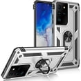 thumbnail image 3 of Grade Drop Impact for Samsung Galaxy S21 Ultra Case Galaxy S21 Ultra 5G Case Metal Rotating Ring Kickstand Holder  Heavy Duty Shockproof Case Galaxy S21 Ultra Phone Case (Silver), 3 of 17