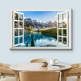 thumbnail image 3 of wall26 Canvas Print Wall Art Window View Landscape Snowy Mountain Forest Nature Wilderness Photography Modern Art Rustic Scenic Colorful Multicolor for Living Room, Bedroom, Office - 24"x36&quot, 3 of 5