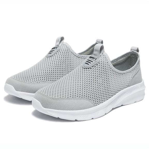 XEDZYT Mens Slip on Sneakers Breathable Mesh Hollow Out Casual Shoes Walking Footwear Size 12.5
