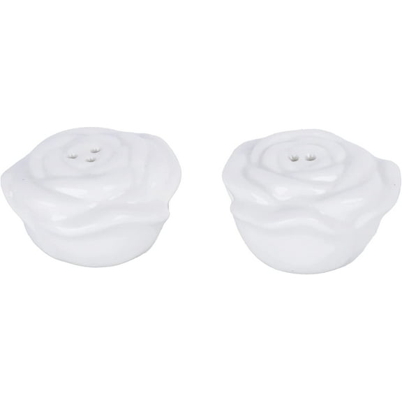 Servette Home Mini White Roses Salt and Pepper Shakers