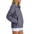 thumbnail image 6 of Jsaierl Women's Collared Zip Up Lightweight Jacket Long Sleeve Sporty Casual Bomber Coat with Zippered Pockets Daily Outdoor Top, 6 of 7