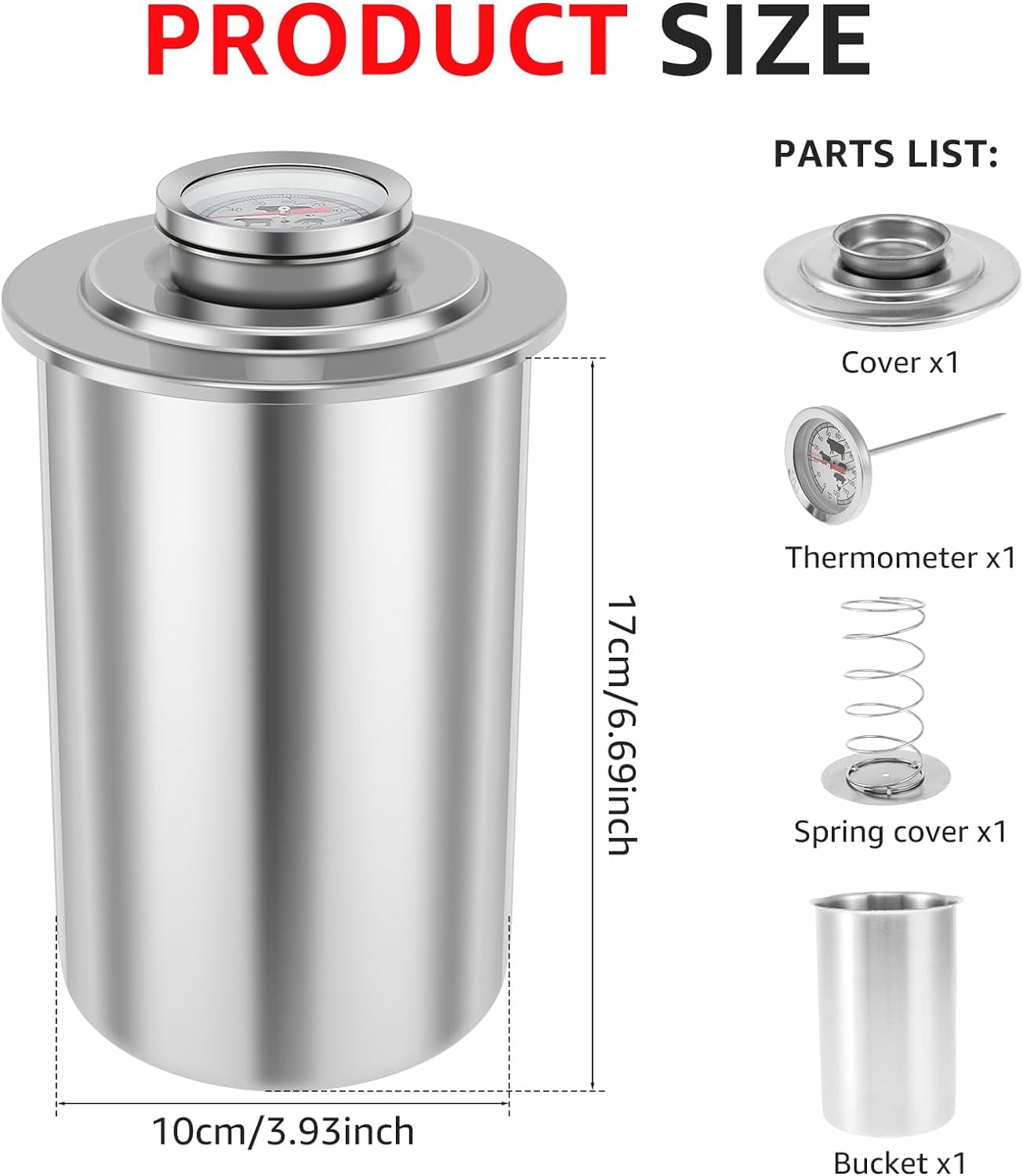 Ham Meat Press Maker with Thermometer, 2026 Stainless Steel Ham Press Maker Machine Gourmet Cooking Tools, Round Shape Meat Press Maker Machine, Kitchen Bacon Meat Pressure Cookers Boiler Pot