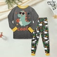 thumbnail image 2 of Hessimy Infant Toddler Spring Summer 2Pcs Crewneck Long Sleeve Sweatshirt Casual Pants Cute Sweatsuit, Infant Cute Sweatsuit(Dark Gray,4-5 Years), 2 of 5