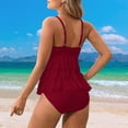 thumbnail image 5 of Antinious Women Ruffled Solid Beach WearSwimsuit One Piece Bikini Outfit, 5 of 5