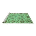 thumbnail image 2 of Ahgly Company Machine Washable Indoor Square Abstract Turquoise Blue Modern Area Rugs, 7' Square, 2 of 4